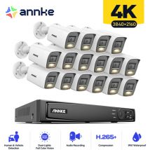 4K PoE Kit Caméra de Surveillance Extérieure avec 16 Caméras,Alarme E-mail,Système de Caméras de Sécurité - Annke