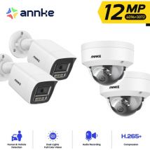 Annke - 4PCS 12MP Caméra Surveillance Interieur Extérieure,Détection Personne/Véhicule,Couleur Vision Nocturne Accès Distance,2 Dôme+2 Balle Caméra