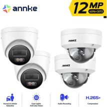 Annke - 4PCS 12MP Caméra Surveillance Interieur Extérieure,Détection Personne/Véhicule,Couleur Vision Nocturne Accès Distance,2 Tower +2 Dôme Caméra