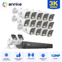 5MP 16CH Outdoor cctv System with 5TB 2-Way Audio, Person and Vehicle Detection, ir Night Vision, Email Alert app/pc Remote 16×Cameras - Annke