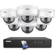 5MP 8 Channel PoE Security System with 6 Dome Cameras, IP67 Waterproof,Built-in Mic & sd Card Slot, rtsp Supported,Works with Alexa - 1TB hdd - Annke