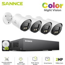 5MP Extérieure Système de caméras de sécurité nvr 12MP H.265+ pour enregistrement 24h/7,4 caméras ip PoE 3K Vision Nocturne - Annke