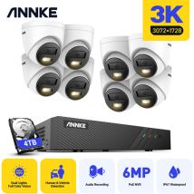 5MP Kit Caméra de Surveillance Intelligente Double lumière Vision Nocturne Kit de Vidéosurveillance poe 8 Caméras 4TB - Annke