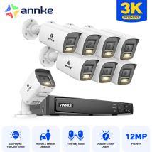 5MP Kit de Vidéosurveillance Exterieure 16CH avec Audio Bidirectionnel,Détection de Personne et Véhicule,IR Vision Nocturne,Alerte Email app/pc à