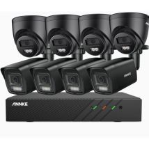5MP Kit de vidéosurveillance Filaire,8CH avec 8 Caméra Détection Mouvement Couleur Vision Nocturne app/pc à Distance,4TB hdd - Annke