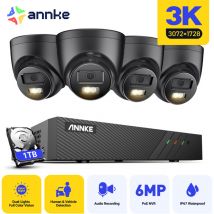Annke - 5MP Kit de Vidéosurveillance PoE 4X5MP Caméra Extérieure Enregistrement Audio Accès à Distance,1TB