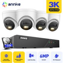 Annke - 5MP Kit de Vidéosurveillance PoE 4X5MP Caméra Extérieure Vision Nocturne Accès à Distance,1TB