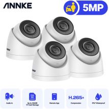 5MP poe Cámara de Seguridad Exterior Visión Nocturna Detección Movimiento,4PCS Cámara - Annke
