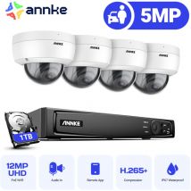 Annke - 5MP PoE ip onvif dome système de caméra de sécurité 8CH 4K nvr Kit de vidéosurveillance de vision nocturne couleur de 100 pieds pour la