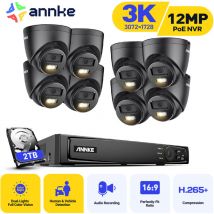 5MP PoE Kit de Surveillance Extérieur Filaire,8CH nvr 8 caméras,vision nocturne couleur système de caméra de sécurité,2TB - Annke