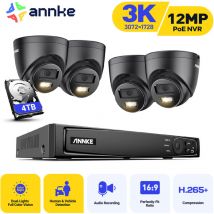 5MP PoE Kit de Surveillance Extérieur Filaire,8CH nvr 4 caméras,vision nocturne couleur système de caméra de sécurité,4TB - Annke
