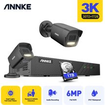 ANNKE 5MP POE Outdoor Security Camera Kit with 2 Color Night Vision IP Cameras, Human and Vehicle Detection, Sound Alarm, Remote Access Video