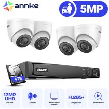 Annke - 5MP poe Turret Système de caméra de sécurité avec kit de vidéosurveillance 8CH nvr 4 caméras -4TB hdd