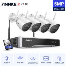 Annke - 5MP Super hd 8CH Système de caméra de sécurité ip nvr sans fil avec enregistrement audio Caméras ip pour kits de vidéosurveillance WiFi
