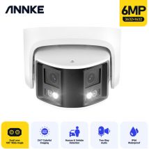 6MP poe Caméra de Surveillance Extérieure 180 ° Panoramique Double Objectif Vision Nocturne Couleur cctv Surveillance Caméra Vidéo - Annke