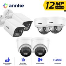 Annke - 6PCS 12MP Caméra Surveillance Interieur Extérieure,Détection Personne/Véhicule,Couleur Vision Nocturne Accès Distance,2 Dôme+2 Tower +2 Balle