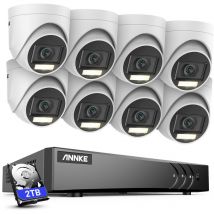8 canaux 3K analogique 5MP DVRx8 pcs 3K (5MP) caméra analogique double lumière avec micro, d-wdr, double lumière intelligente, vision nocturne ir 30