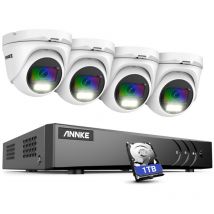 ANNKE Überwachungskamera Set 4×2MP Vollfarbige Nachtsicht Smart Kamera Videoüberwachungssets Fernzugriff 1TB