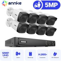 Annke - 8CH Kit de Cámara Vigilancia nvr 85MP Cámara Seguridad Visión Nocturna Interiores Exterior Detección Movimiento Acceso Remoto Sistema