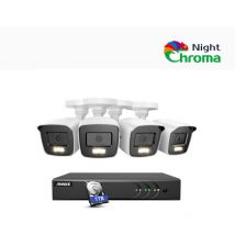 Annke - 8CH Kit de Vidéosurveillance Extérieures,5MP dvr et 4 Caméras Couleur Vision Nocturne Filaires hd 1080P,Alerte E-Mail, Détection Mouvement