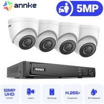 8CH Cámara de Videovigilancia Sistema Seguridad 4K nvr 4×5MP Cámara Visión Nocturna Detección de Movimiento Remoto - Annke
