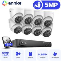 Annke - kit videosorveglianza ip poe 4K 8 telecamera visione notturna accesso remoto sicurezza sistema 1TB