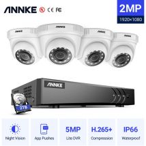 Annke - 8CH Kit vidéosurveillance dvr 41080P Smart ir Vision Nocturne Imperméable Surveillance Distance Sécurité Caméra cctv Set - 2TB hdd