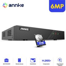 Annke - 8CH nvr Ultra hd poe Video Surveillance System H.265+ PoE nvr Home Surveillance System- 2TB hdd