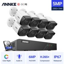 Sannce - annke 8CH Système de sécurité vidéo réseau Super hd PoE 5MP 8 caméras style a – 1TB