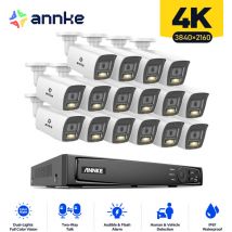 Annke - 8MP Kit di Videosorveglianza Cablato,16CH nvr con 16×Telecamere PoE Audio Bidirezionale,Colori Visione Notturna Sistema di Telecamere di
