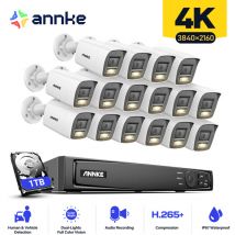 8MP PoE Kit Caméra de Surveillance Extérieure avec 8 Caméras,Alarme E-mail,Système de Caméras de Sécurité,1TB - Annke
