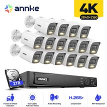 8MP PoE Kit Caméra de Surveillance Extérieure avec 8 Caméras,Alarme E-mail,Système de Caméras de Sécurité,2TB - Annke
