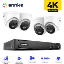 Annke - 8MP Ultra hd PoE onvif 8CH nvr Système de caméra de sécurité à tourelle avec codage H.265+ Caméras de vidéosurveillance hd filaires 4K pour