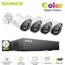 Kit di videosorveglianza visione notturna a colori 1080P tvi Bullet tvi Bullet,Telecamera di sicurezza cablata,2TB - Sannce