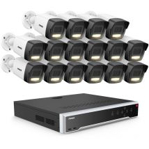 3K Cámara de seguridad exterior, 32ch nvr 16 cámara ip PoE detección de personas vehículos, visión nocturna color, kit de videovigilancia - Annke