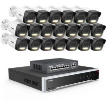 3K Cámara de seguridad exterior, 32ch nvr 20 cámara ip PoE detección de personas vehículos, visión nocturna color, kit de videovigilancia,8TB hdd