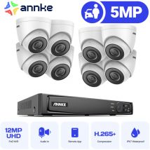 Annke - PoE Tower Cámaras de Videovigilancia 6MP nvr 8X5MP Cámaras Sistema de Cámara Exterior,Visión Nocturna