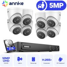 H500 PoE Tower Kit de vidéosurveillance 6MP nvr 8X 5MP Caméras ip Système de caméra extérieure, exir 2.0 Vision nocturne, IP67 résistant aux