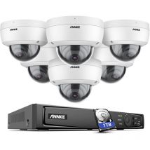 ANNKE 4K Kit Videosorveglianza Esterno 16CH NVR Intelligente Doppia Luce 6×Telecamera IP Visione Notturna, Avviso E-mail,Sistema di Telecamera di
