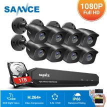 Annke - sannce Système de caméra de sécurité dvr 8CH 1080p 5 en 1 et caméras de surveillance filaires 1080p pour kits de vidéosurveillance cctv