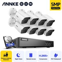 Annke - Home 5MP H.265 Pro Système de caméra de sécurité filaire dvr avec caméras hd 5MP pour kits de vidéosurveillance en plein air 8 caméras