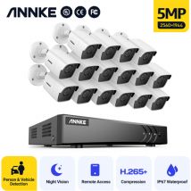 Home 5MP H.265 Pro Système de caméra de sécurité filaire dvr avec caméras hd 5MP pour kits de vidéosurveillance en plein air 16 caméras - Pas de