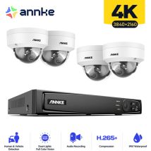 Annke Kit Caméra de Surveillance Exterieure 4K 4×8MP Vision Nocturne Détection Mouvement Accès Distanc Kit de Vidéosurveillance PoE nvr
