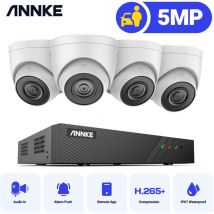 Annke - 4K Ultra hd PoE Système de sécurité vidéo en réseau 8CH nvr de surveillance 4K avec compression vidéo H.265 + Caméras ip à tourelle câblées