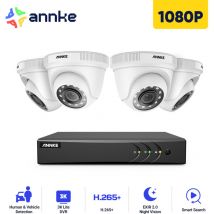 ANNKE 4CH Kit de Vidéosurveillance 5MP DVR 4×Caméra HD 1080P IR Intempéries Vision Nocture APP/PC à Distance Système de Caméra de Sécurité