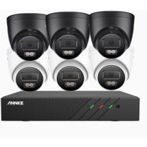 Kit de vidéosurveillance Extérieur avec 6×5MP Caméra Couleur Vision Nocturne Détection Mouvement,4TB hdd - Annke
