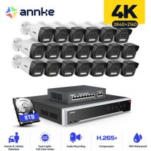 Kit de Vidéosurveillance Exterieure 32CH nvr 20×Caméras Alerte Email,Vision Nocturne,Détection Mouvement,Système de Sécurité Caméra de Surveillance