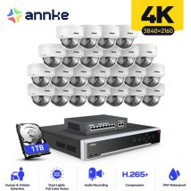 Kit de Vidéosurveillance Filaire 32CH nvr 24×Caméras Vision Nocturne,Alerte Email,Détection Mouvement,Système de SécuritéCaméra de Surveillance