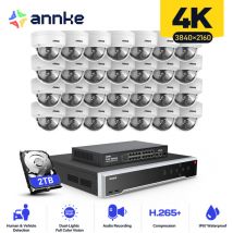 Kit de Vidéosurveillance Filaire 32CH nvr 28×Caméras Vision Nocturne,Alerte Email,Détection Mouvement,Système de SécuritéCaméra de Surveillance
