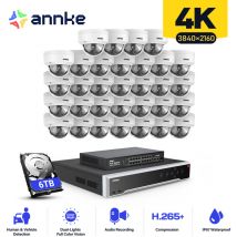Kit de Vidéosurveillance Filaire 32CH nvr 32×Caméras Vision Nocturne,Alerte Email,Détection Mouvement,Système de SécuritéCaméra de Surveillance